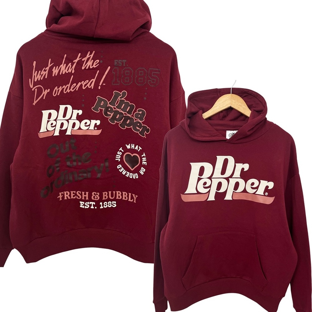 NWT Dr. Pepper Double-Sided Graphic Hoodie Sweatshirt Women’s Small